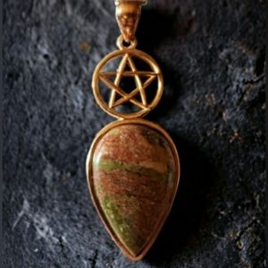 Unikite Pentacle Copper Pendant Necklace